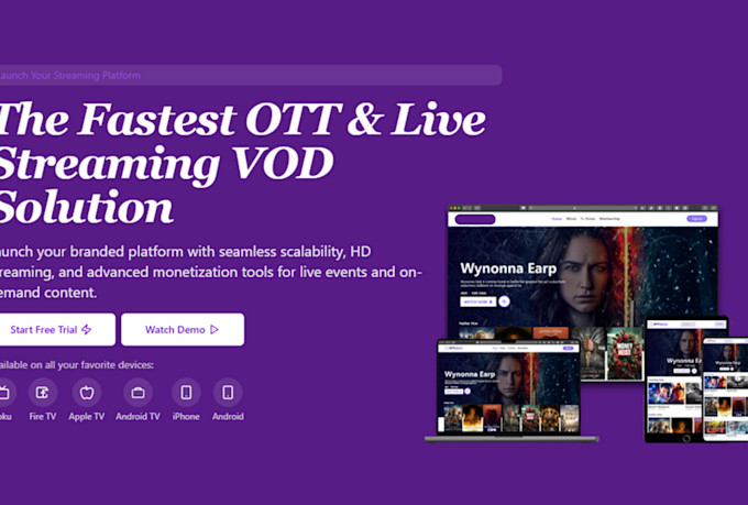 white label vod live streaming ott monetization platform app